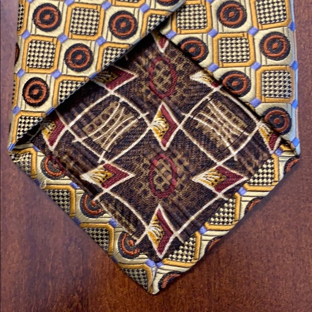 Robert Talbott Studio hand sewn SILK geometric tie made in USA